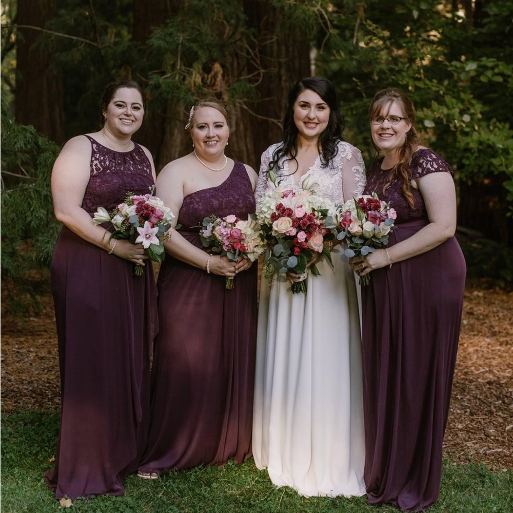 Adrianna Papell Evening Bridesmaid Gown Purple, Plum, Amethyst, Dark Violet - Picture 6 of 12